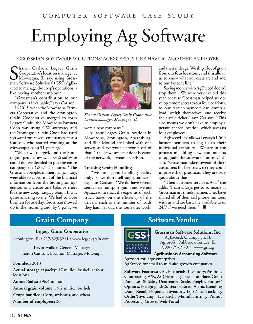 GSS and Legacy Grain Cooperative in the Grain Journal