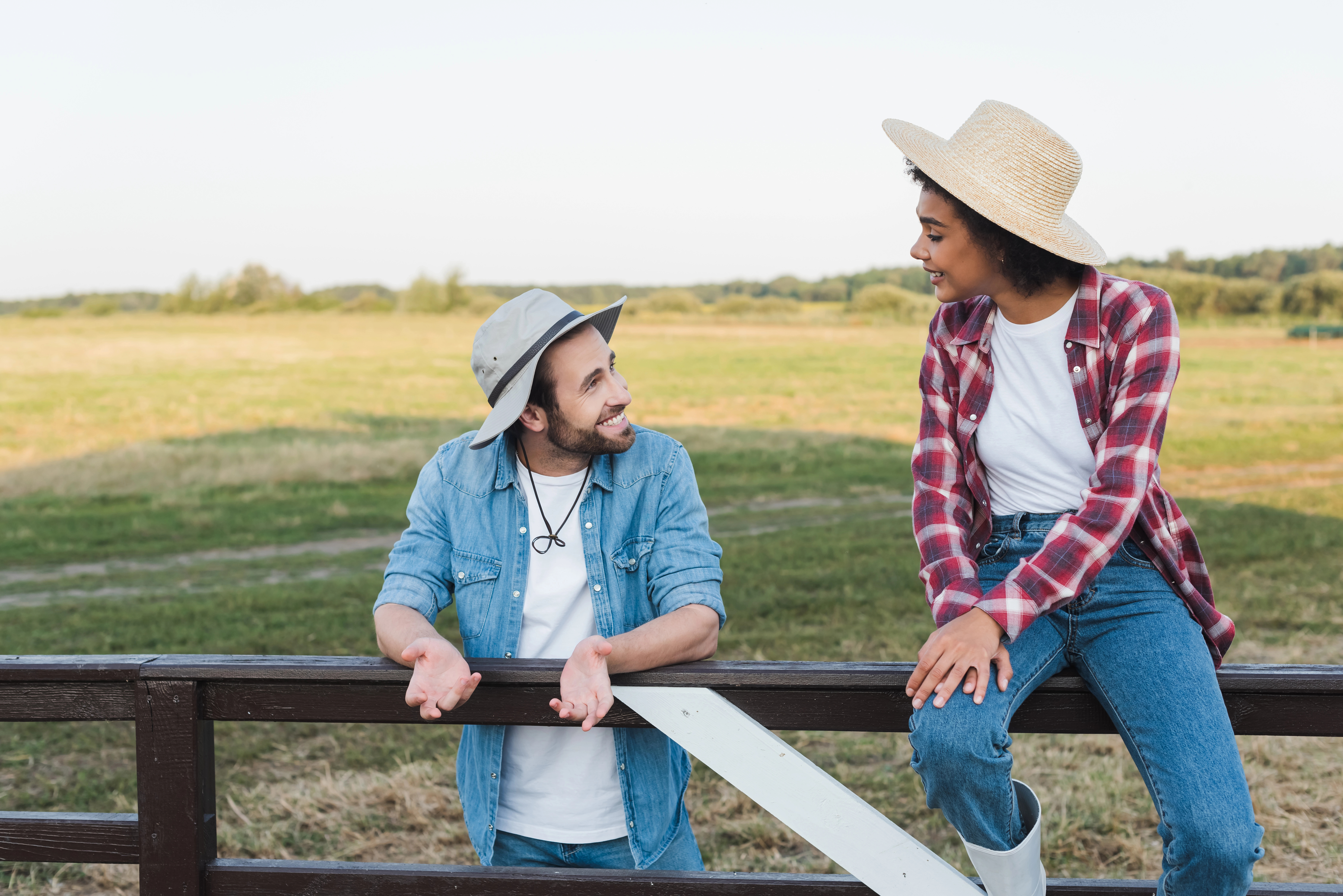 Farmers talking